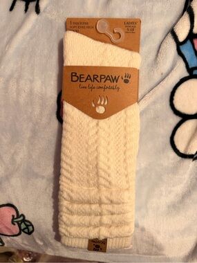 BearPaw Cream Cable-Knit Knee High Socks